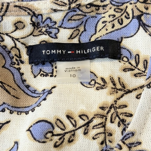 Tommy Hilfiger Paisley‎ Linen Sleeveless Dress Women's Size 10 - Picture 15 of 16